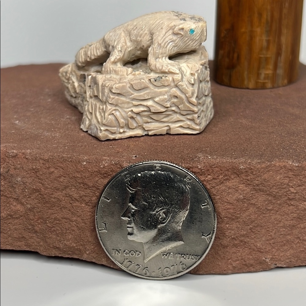 Carved Chert Stone reptile Figurine.